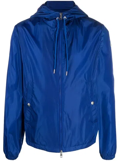 Moncler Zip-fastening Hooded Jacket In Blue