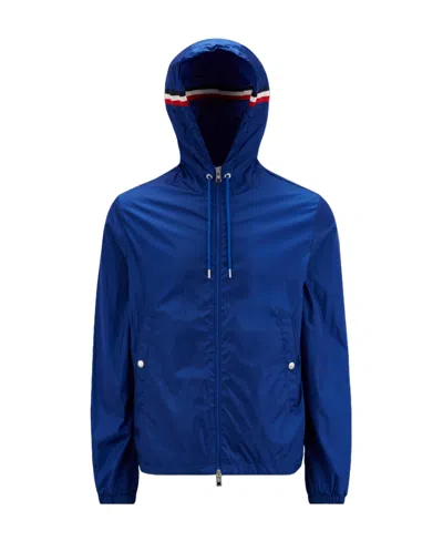 Moncler Zip-fastening Hooded Jacket In Blue