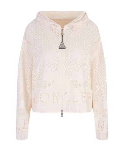 Moncler Zip-fastening Hooded Jacket In Nude