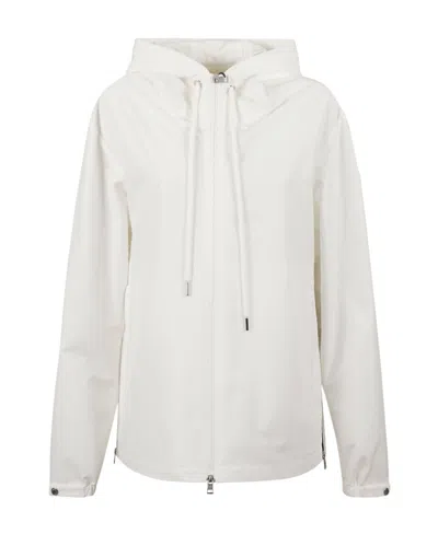 Moncler Zip-fastening Hooded Jacket In White