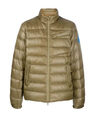 Moncler Zip-fastening Padded Jacket In Green