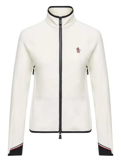 Moncler Zip-fastening Turtleneck Sweater In Gray