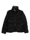 Moncler Zip-fastening Tweed Jacket In Black