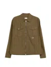 Moncler Zip Flap-pocket Jacket In Brown
