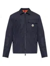 Moncler Long Sleeve Down Shirt Jacket In Blue