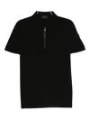 Moncler Zip-front Polo Shirt In Black