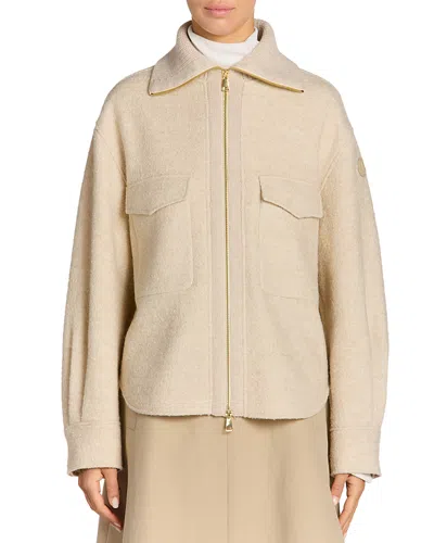 Moncler Zip Front Shirt In Neutral