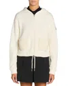 Moncler Ivory Zip-up Hoodie With Knit Details In White