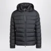 Moncler Zip-up Down Hooded Jacket In Black