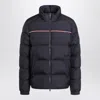 Moncler Puffer Jacket With High Collar And Quilted Design In Blue