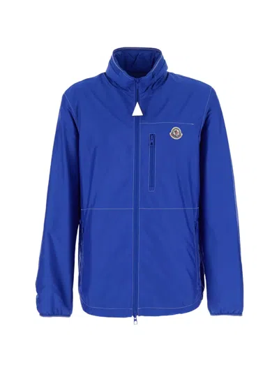 Moncler Arrakis Rainwear Jacket In Bright Blue With Removable Hood