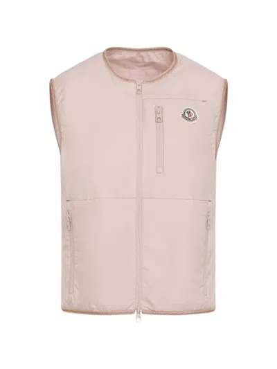 Moncler Zip Logo Patch Gilet In Multi