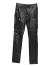 Moncler Zip-pocket Leather Trousers In Black