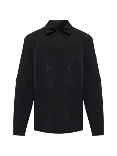 Moncler Zip-pocket Shirt Jacket In Black