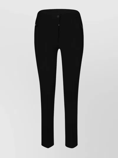 Moncler Zip Pockets Belt Loops Front Seam Detail In Black
