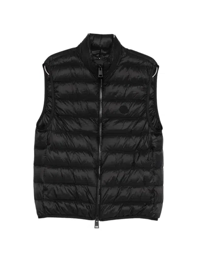 Moncler Zip Quilted Gilet In Black
