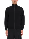 Moncler Zip Sweatshirt. In Black