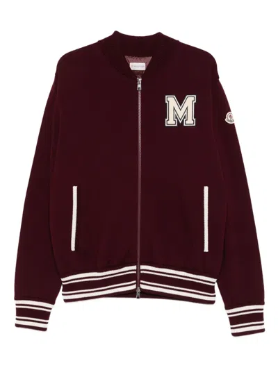 Moncler Zip-up Bomber Jacket In Red