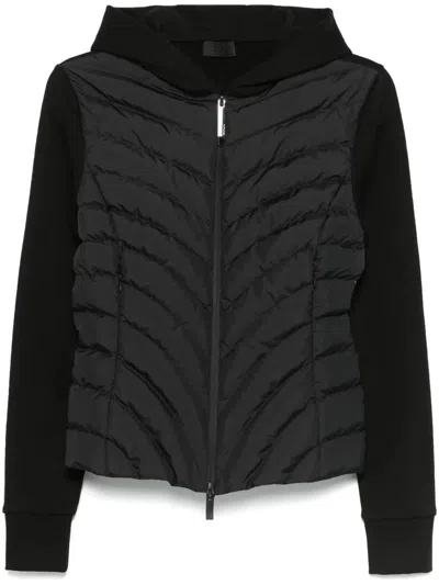 Moncler Zip Up Cardigan In 999 Noir