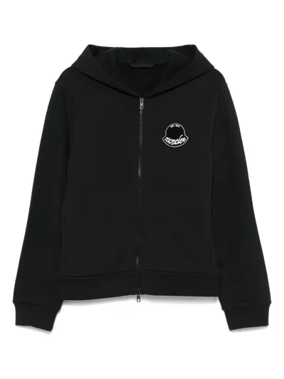 Moncler Zip-up Cardigan In Black