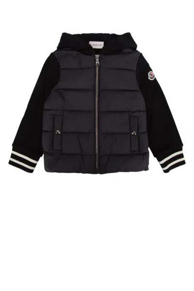 Moncler Kids' Zip Up Cardigan In Black