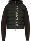 Moncler Cropped Black Sweatshirt With Padded And Smooth Fabric Design In Black