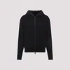 Moncler Zip-up Hooded Sweatshirt In Black