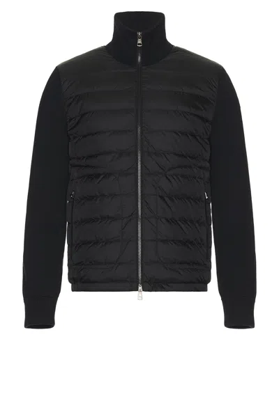 Moncler Zip Up Padded Jacket In Black