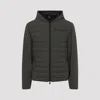 Moncler Hooded Quilted Cardigan Side Pockets In Black