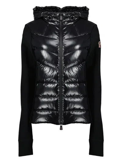 Moncler Zip Up Cardigan In Black
