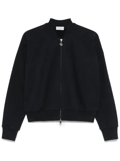 Moncler Zip Up Cardigan In Black