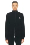 Moncler Piqué-weave Zipped Sweatshirt In Black