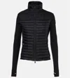 Moncler Power Grid Paneled Polartec® Jersey And Quilted Shell Down Base Layer In Black