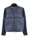 Moncler Grenoble Quilted Zip Up Cardigan In Navy Blu In Blue