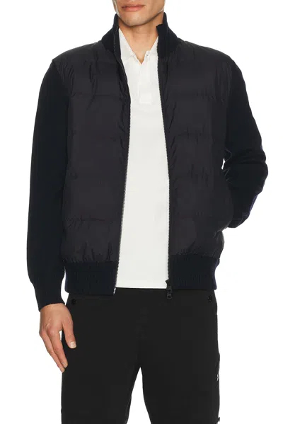 Moncler Zip Up Cardigan In Blue