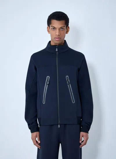 Moncler Zip-up Cardigan In Blue