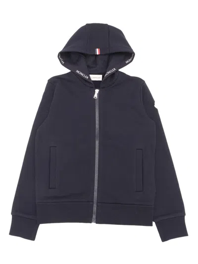 Moncler Kids' Zip Up Cardigan In Blue
