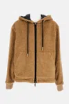 Moncler Reversible Padded Hoodie In Brown