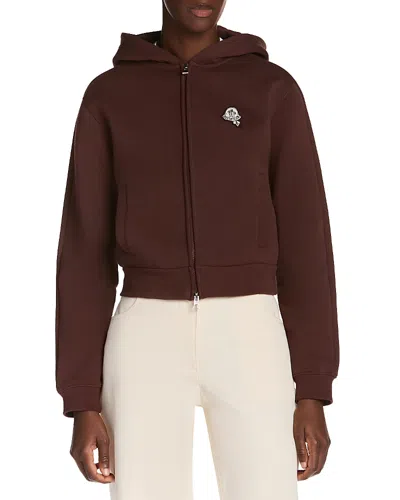 Moncler Zip Up Cardigan In Brown