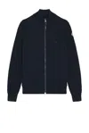 Moncler Zip Up Cardigan In Dark Blue