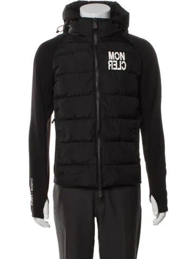Pre-owned Moncler Zip Up Cardigan Graphic Print Puffer Coat In Gray