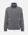 Moncler Zip Up Cardigan In Gray