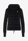 Moncler Hooded Quilted Fleece Down Jacket In Black