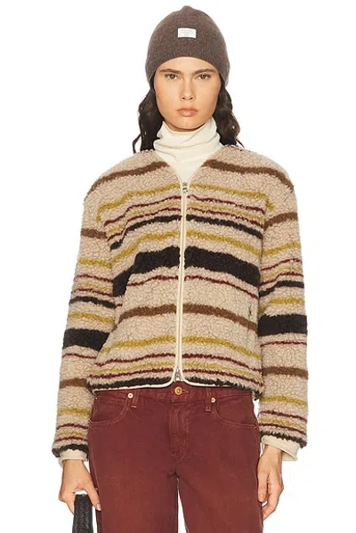 Moncler Zip Up Cardigan In Light Beige