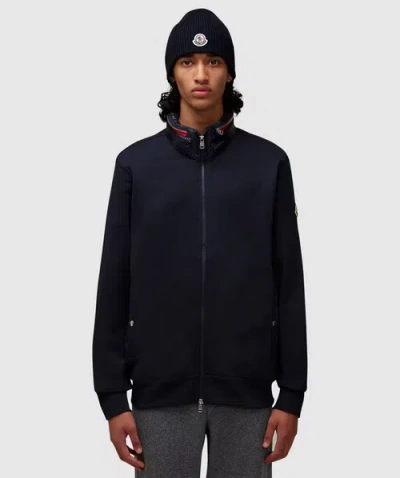 Moncler Zip Sweat Cardigan In Navy