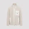 Moncler Light Beige Teddy Zip-up Sweatshirt In Neutral