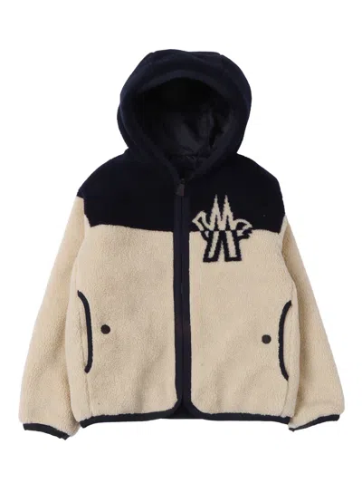 Moncler Kids' Zip Up Cardigan In Neutral