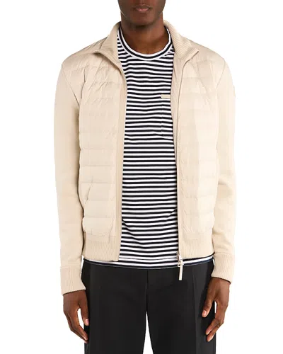 Moncler Zip Up Cardigan In Neutral