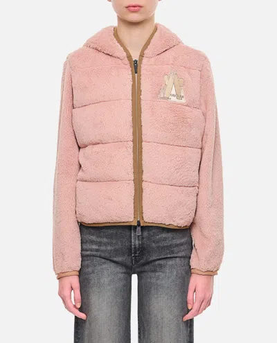 Moncler Zip Up Cardigan In Pink