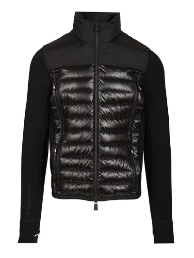 Moncler Padded Sweatshirt With High Collar And Long Sleeves In Black